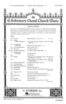 AVE MARIA (HAIL VIRGIN MARY) SATB A CAPPELLA