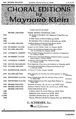 ABENDLIED (EVENING SONG) SATB/PIANO