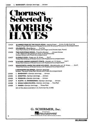 BANDICOOT (NO 1 FROM MENAGERIE OF SONGS) UNISON