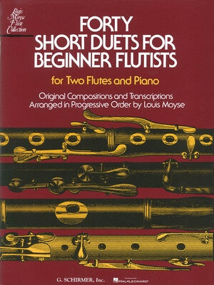 40 SHORT DUETS FOR BEGINNER FLUTISTS 2 FLUTES/PIANO