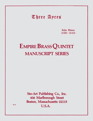 ADSON - 3 AYERS FOR BRASS QUINTET SC/PTS