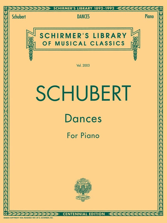 SCHUBERT - DANCES FOR PIANO