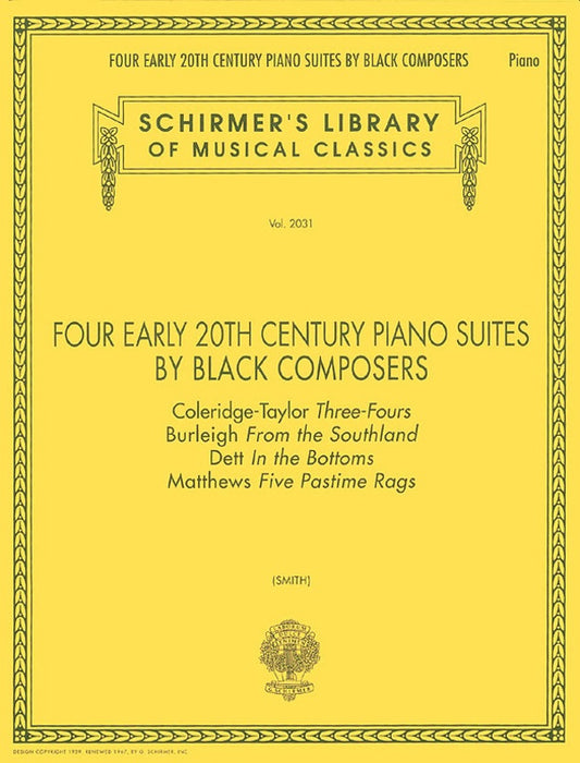 4 EARLY 20TH CENTRY PIANO PIECES BY BLACK COMPOSERS