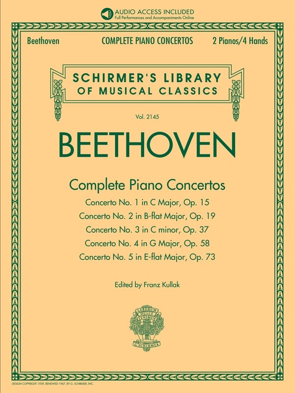 BEETHOVEN - COMPLETE PIANO CONCERTOS BK/OLA