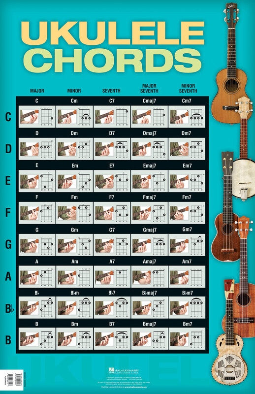 UKULELE CHORDS POSTER 22 X 34