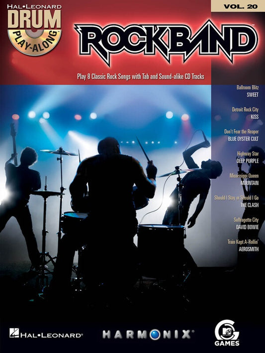 ROCK BAND DRUM PLAY ALONG BK/CD V20