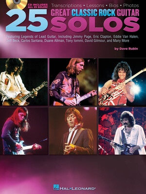 25 GREAT CLASSIC ROCK GUITAR SOLOS BK/CD