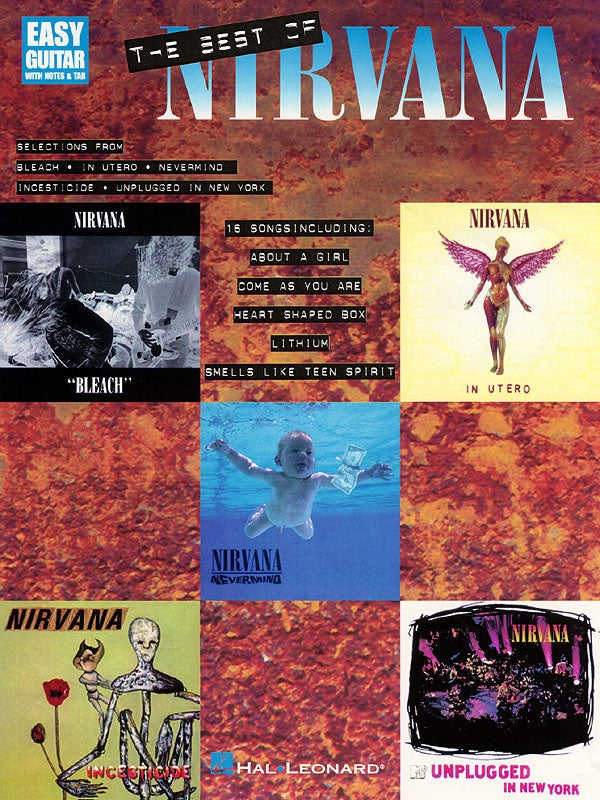 BEST OF NIRVANA EASY GUITAR NOTES TAB