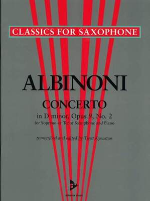 ALBINONI - CONCERTO D MIN OP 9 NO 2 SOP OR TEN SAX/PNO