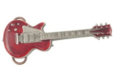 BELT BUCKLE ELECTRIC GUITAR RED