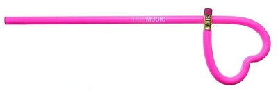 BENTCIL HEART SHAPED I LOVE MUSIC PINK