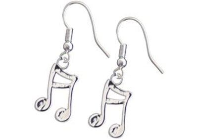 BEAMED SEMI QUAVER NOTE SILVER EARRINGS