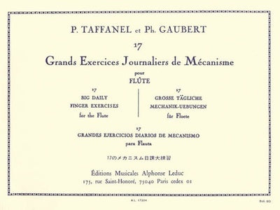 17 GRAND EXERCISES JOURALIERS DE MECANISME FLUTE