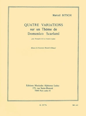 BITSCH - 4 VARIATIONS THEME OF SCARLATTI TRUMPET/PIANO