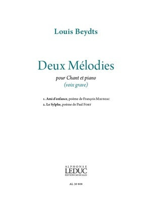 BEYDTS - DEUX MELODIES FOR LOW VOICE/PIANO