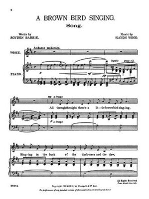 A BROWN BIRD SINGING IN D VOICE/PIANO (POD)