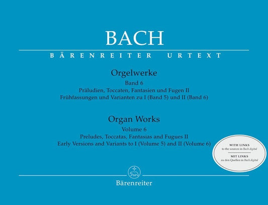 BACH - ORGAN WORKS VOL 6 URTEXT