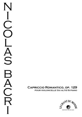 BACRI - CAPRICCIO ROMANTICO OP 129 CELLO OR VIOLA/PIANO