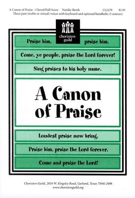 A CANON OF PRAISE 3 PART TREBLE OR MIXED