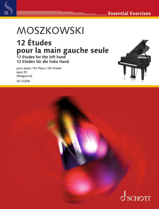 MOSZKOWSKI - 12 ETUDES FOR THE LEFT HAND OP 92 FOR PIANO