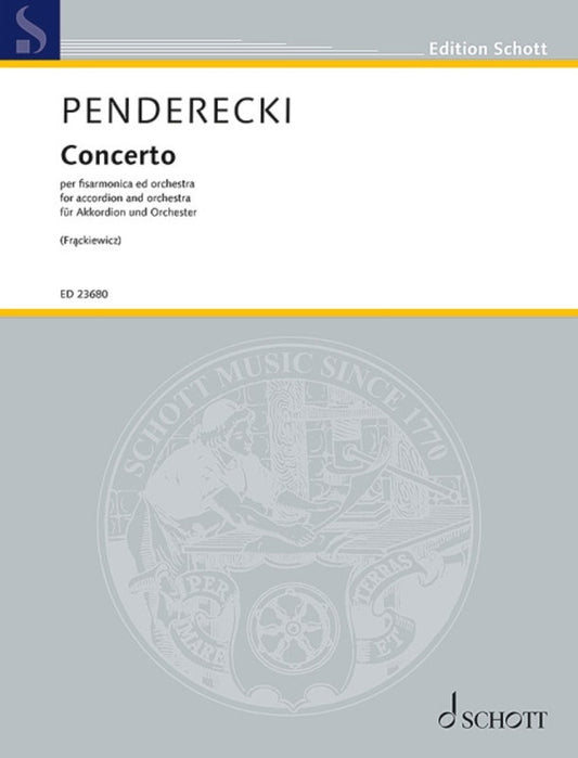 PENDERECKI - CONCERTO FOR ACCORDION/PIANO