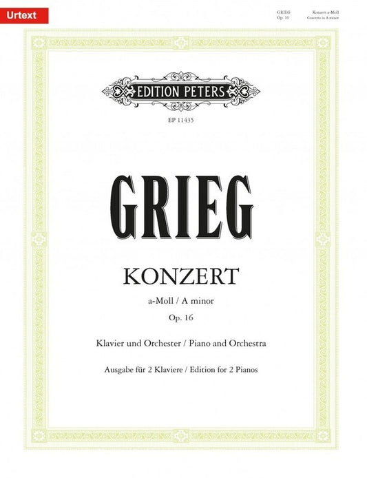 GRIEG - CONCERTO A MINOR OP 16 2P4H URTEXT