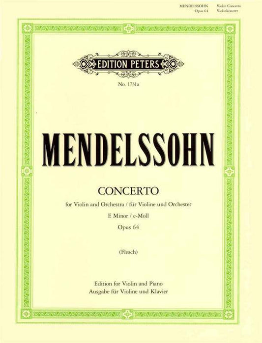 MENDELSSOHN - CONCERTO E MINOR OP 64 VIOLIN/PIANO