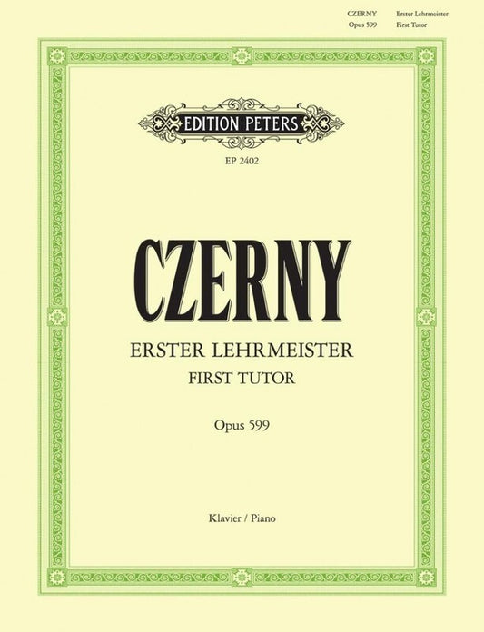 CZERNY - FIRST TUTOR OP 599 100 SHORT EXERCISES