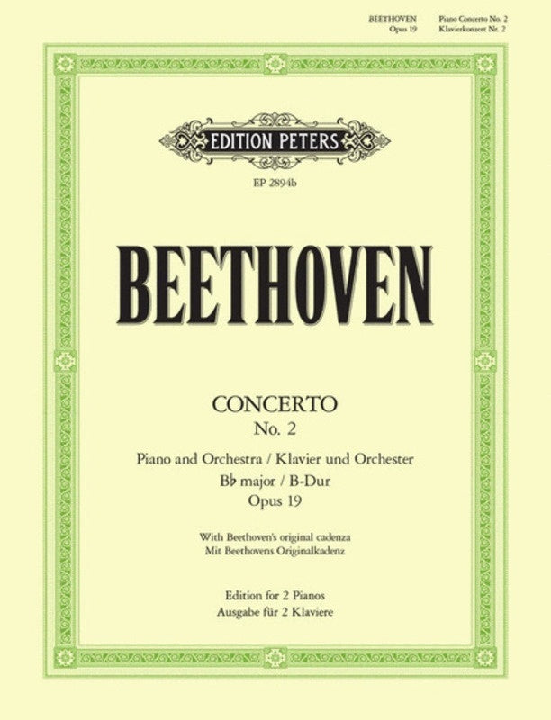 BEETHOVEN - CONCERTO NO 2 B FLAT OP 19 2PNO 4HND