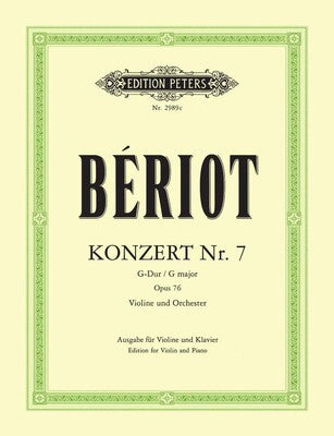 BERIOT - CONCERTO NO 7 G OP 76 VIOLIN/PIANO