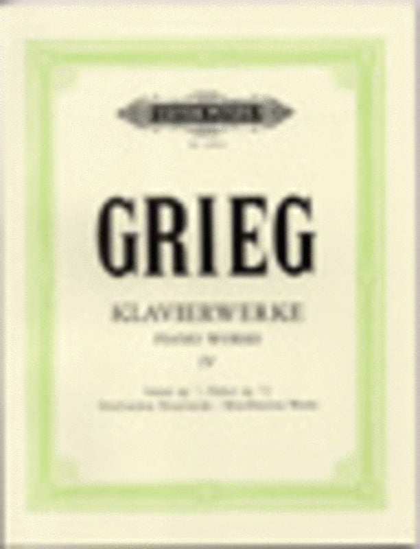 GRIEG - PIANO WORKS VOL 4 SUPPLEMENT