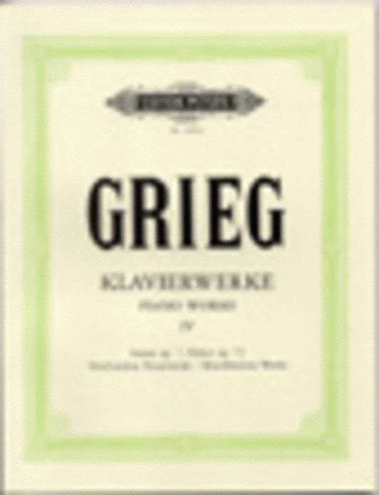 GRIEG - PIANO WORKS VOL 4 SUPPLEMENT