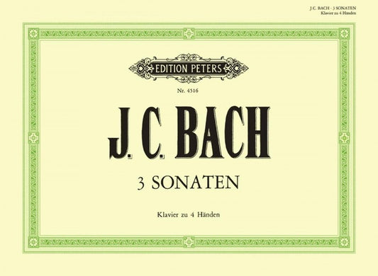 JC BACH - 3 SONATAS FOR PIANO DUET