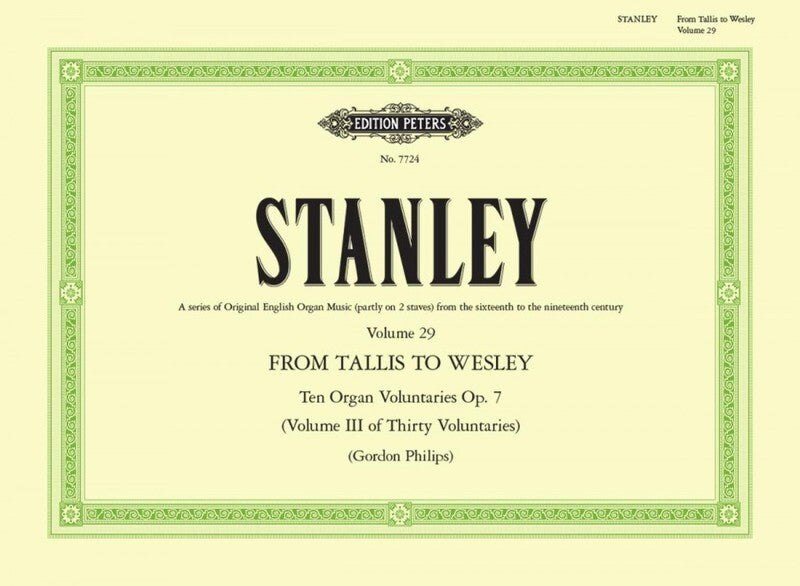 STANLEY - 10 ORGAN VOLUNTARIES OP 7