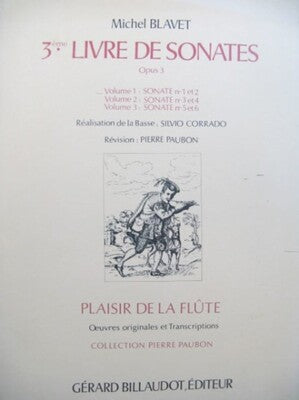 BLAVET - THIRD BOOK OF SONATAS OP 3 VOL 3 FLUTE/PIANO