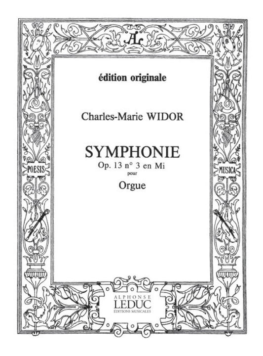 WIDOR - SYMPHONY NO 3 OP 13 FOR ORGAN