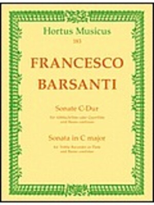 BARSANTI - SONATA C MAJOR OP 1 NO 2 TREBLE RECORDER/PIANO