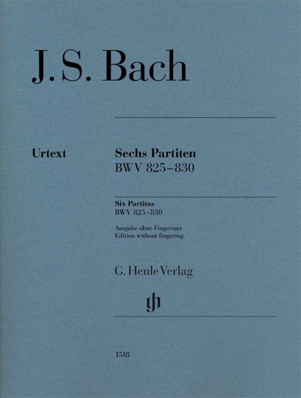 BACH - 6 PARTITAS BWV 825-830 WITHOUT FINGERING URTEXT