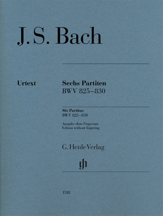 BACH - 6 PARTITAS BWV 825-830 WITHOUT FINGERING URTEXT