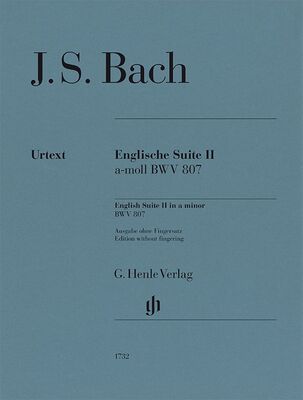 BACH - ENGLISH SUITE NO 2 A MINOR BWV 807 PIANO NO FINGERING