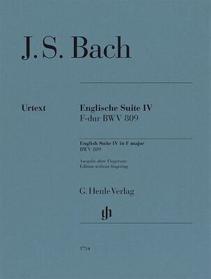 BACH - ENGLISH SUITE NO 4 F MAJOR BWV 809 PIANO NO FINGERING