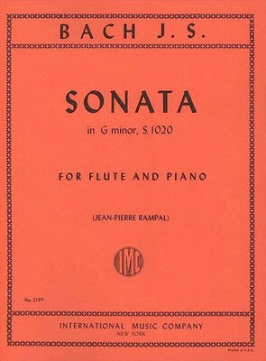BACH - SONATA G MINOR BWV 1020 FLUTE/PIANO
