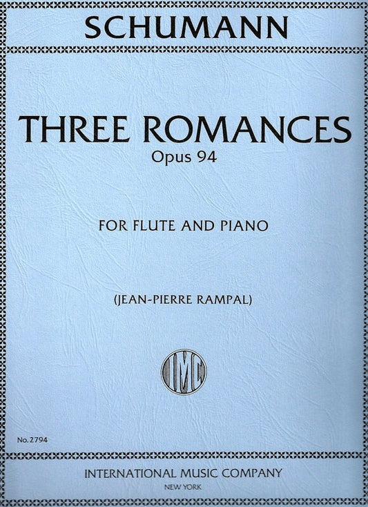 SCHUMANN - 3 ROMANCES OP 94 FLUTE/PIANO ARR RAMPAL