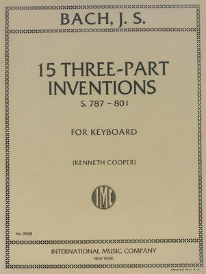 BACH - 15 3 PART INVENTIONS BWV 787-801 FOR PIANO