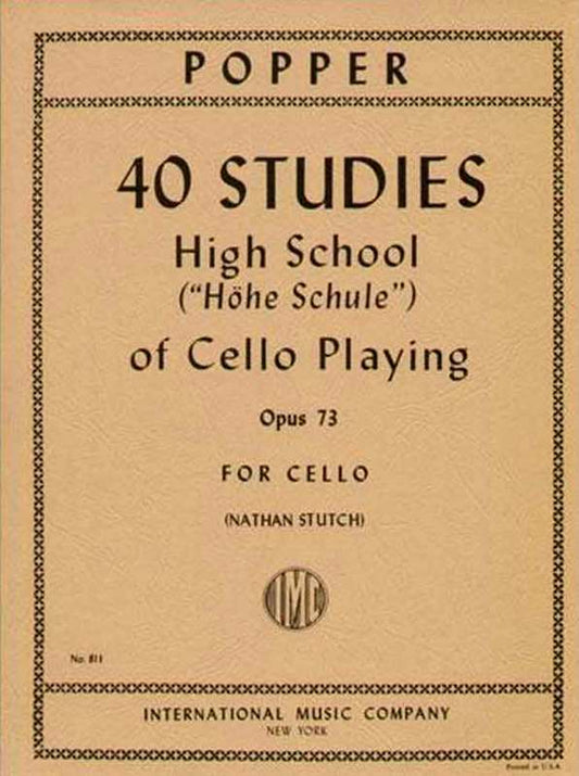 POPPER - HIGH SCHOOL OF CELLO PLAYING OP 73 40 ETUDES