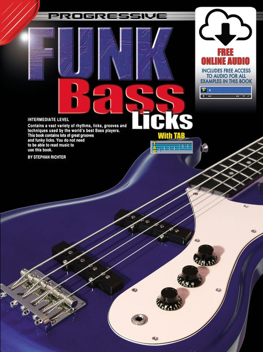 PROGRESSIVE FUNK BASS LICKS BK/OLA