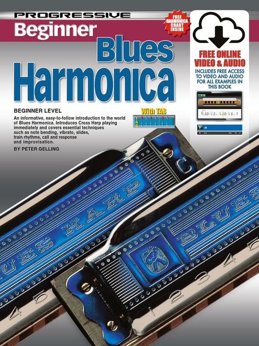 PROGRESSIVE BEGINNER BLUES HARMONICA BK/OLA