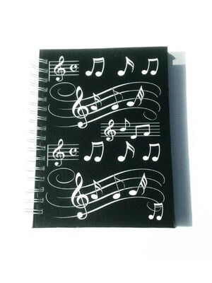 A6 HARDBACK SPIRAL NOTEBOOK MUSIC NOTES