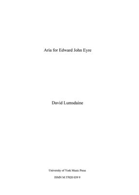ARIA FOR EDWARD JOHN EYRE SOPRANO/ENSEMBLE SCORE