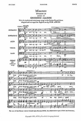 ALLEGRI MISERERE SSATB (ENGL.TEXT)